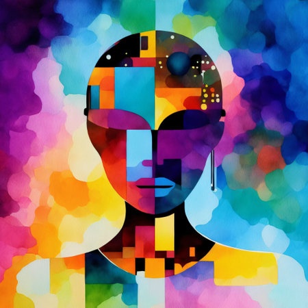 Strong confidence fitness wocyborg, grunge style. Generative artの素材