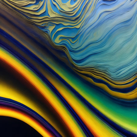 Ink idigo navy blue Gold and blue marbling abstract background - Generative AIの素材