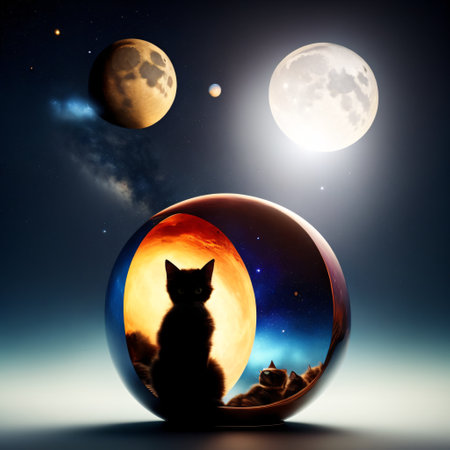 kittens in outer space that are wearing a space suit, an astronaut cat, a space cat. Generative AI.の素材