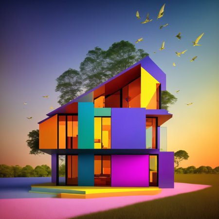 Architecture 3D and blueprints representation, generative aiの素材
