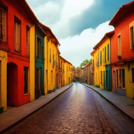 Street in the old town western countryの素材