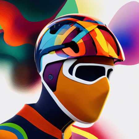 bike race, action on white background, generative AIの素材