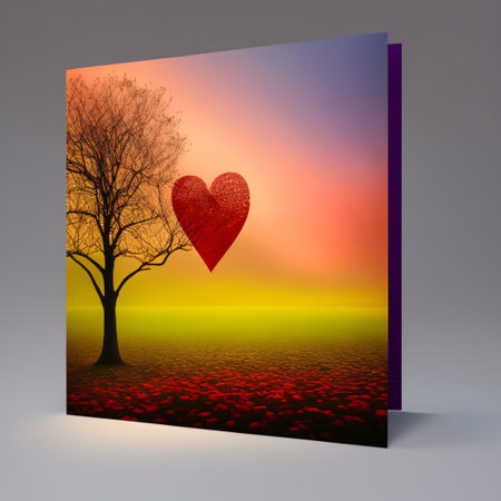 Heart tree. Red heart shaped tree. Valentine background. Love. Valentines dayの素材
