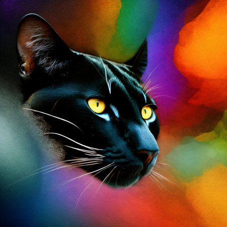 Close up on a black panther eyes on blackの素材