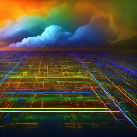 Big cloud data center, computer networking server room warehouse. Information technology concept. Generative AIの素材