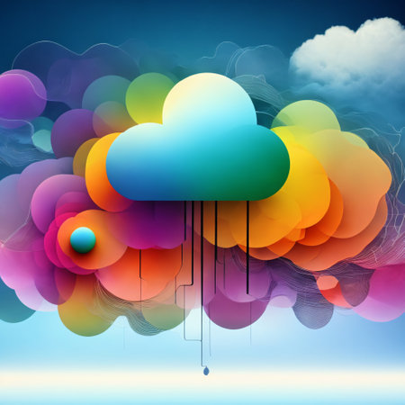 Cloud computing technology concept background, AI Generatedの素材