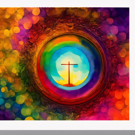 light Viva magenta jesus christ watercolorの素材