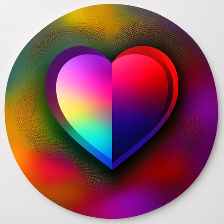 Golden heart 3d icon. Smooth gradient christmas present in creative styleの素材