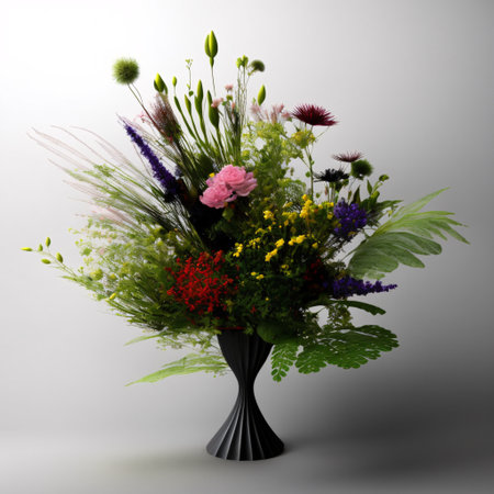 beautiful fantasy vintage   botanical flower bunch,vintage motif for floral print digital background.generative ai.の素材