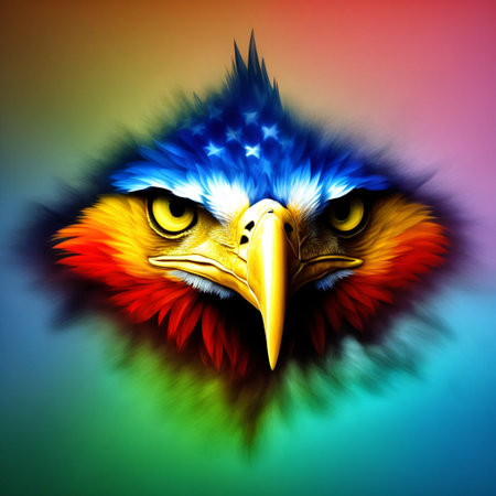 American eagle on USA flag, generative aiの素材