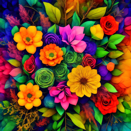 beautiful fantasy vintage   botanical flower bunch,vintage motif for floral print digital background.generative ai.の素材