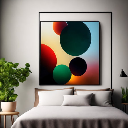 Interior frame mockup, picture poster wall art mock up at home in Scandinavian minimalistic style. Generative AIの素材