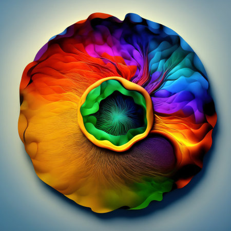 Neurological brain stem cells, firing neurons on dark background, nervous system  dementia alzheimer's Generative AIの素材