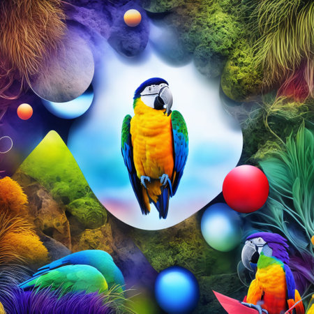 Doodle animal for macaw parrotの素材