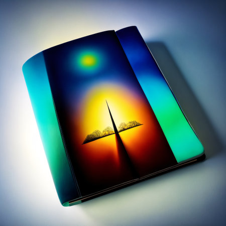 Holy Bible with light emitting from it, generative aiの素材