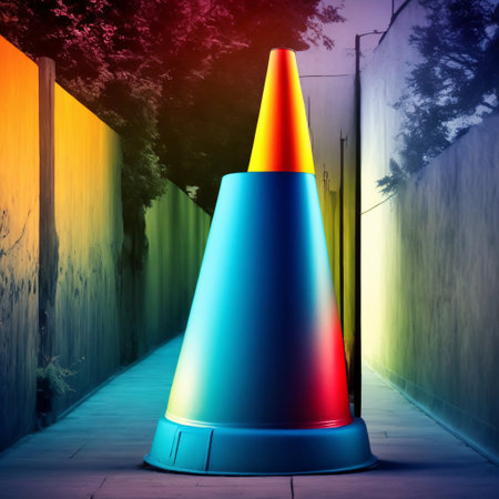 3d orange traffic cone construction improvement zoneの素材