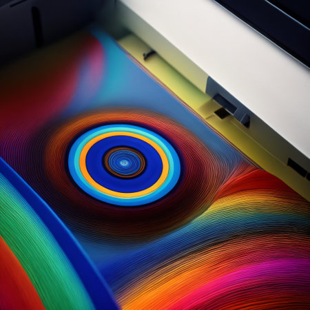 Modern printer or photocopier in an office. Generative AI.の素材