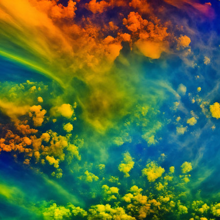 a painting of a sky with clouds and a sky background with a white and blue sky and clouds and a blue sky and a white and pink cloud with a light blue sky and white background. generativeの素材