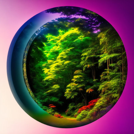 collection of Tropical Garden plants  with trees and shrubs isolated on transparent background. Generative Ai.の素材