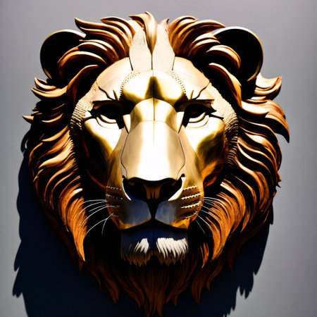 Lion made of oil paint generative artの素材