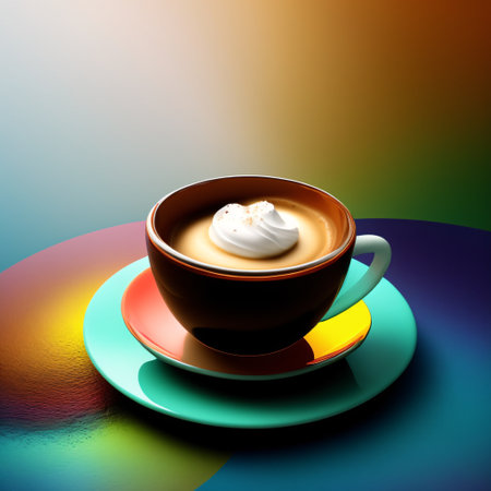 Glass of coffee with milk, Generative AIの素材