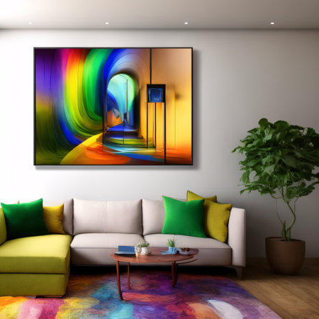 smart home living room cyborgagement system using augmented reality, future concept, generative aiの素材