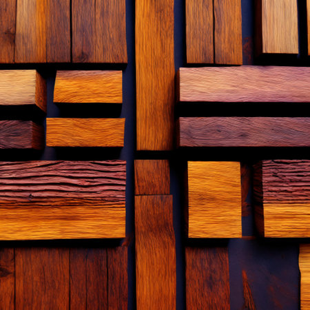 Image with wood texture background. Old natural pattern of tree grain. Generative AI.の素材