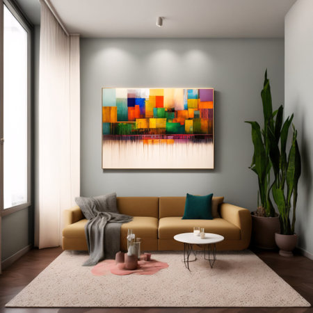 Cute modern balcony, boho design interior style. Beige light colors. Super photo realistic background, generative aiの素材