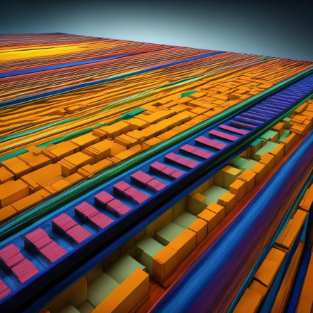 Boxes on conveyor belt. Generative AIの素材