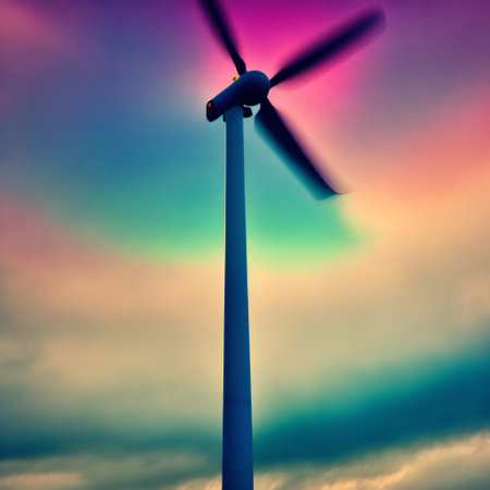 wind turbine transparent background, generative artificial intelligenceの素材