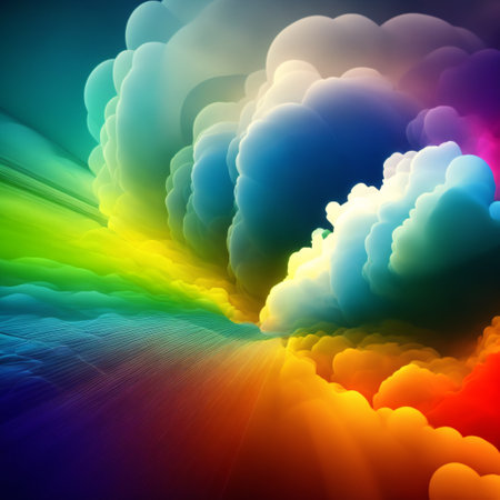 Cloud computing for digital storage and transfer big data on internet.futuristic.Generative AIの素材