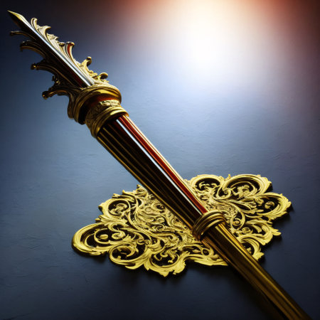 Shining and Metallic Iron Swords With Golden Hilt, as a Classical and Medieval Hand Weaponの素材