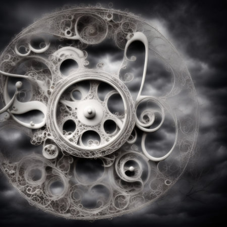 Abstract halloween abstract fogmagical dark fairy tale forest at nightの素材