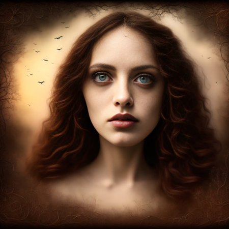 Abstract halloween abstract fogmagical dark fairy tale forest at nightの素材