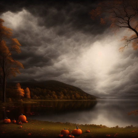 Abstract halloween abstract fogmagical dark fairy tale forest at nightの素材