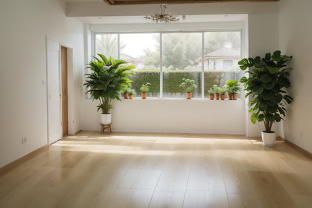 empty interior with plantsの素材