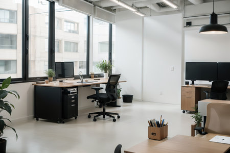 creative workplace modern cabinet empty no people office interior contemporary co-working centerの素材