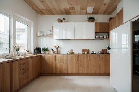 Blurred Modern Kitchen with Retro Instagram Style Filterの素材