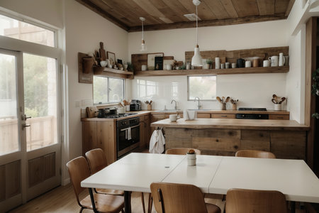 Table Top And Blur Interior of Backgroundの素材