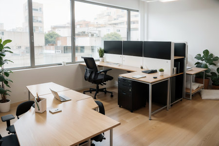 creative workplace modern cabinet empty no people office interior contemporary co-working centerの素材