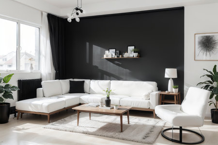 Living room graphic black white home interior sketch vectorの素材