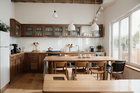 Blurred Modern Kitchen with Retro Instagram Style Filterの素材