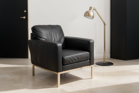 Interior designer brand identity. Chair line logo. Word in logo can be replaced by appropriate brand name. Business card template included.の素材