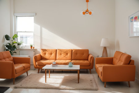 Blurred Living Room with Couches applying Retro Instagram Style Filterの素材