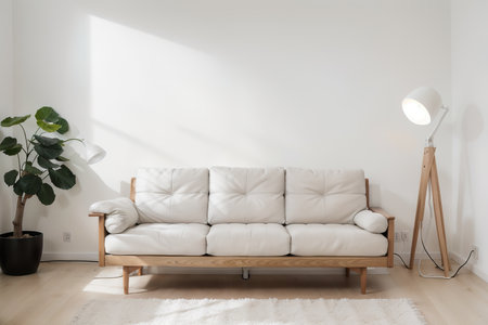 Sofa furniture and mockup modern room design minimal.の素材