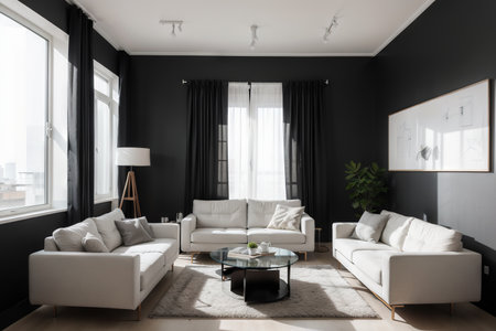 Modern interior hand drawing vector.の素材