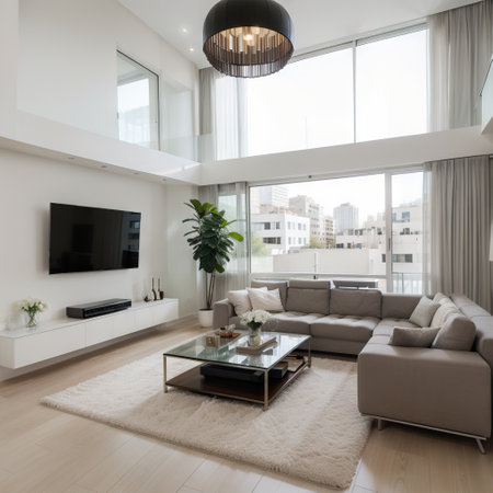 Beautiful Living room Architecture Stock Imagesの素材