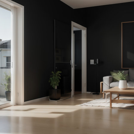 Modern black minimalist interior blank wall.  illustration mock up.の素材