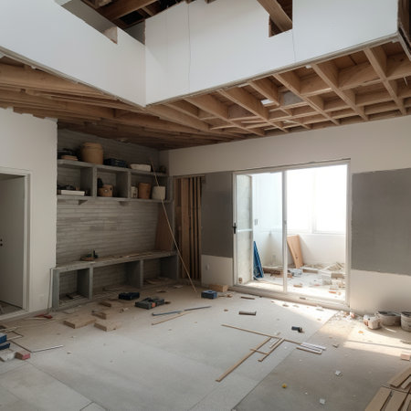 ing of a house interior under renovation worksの素材