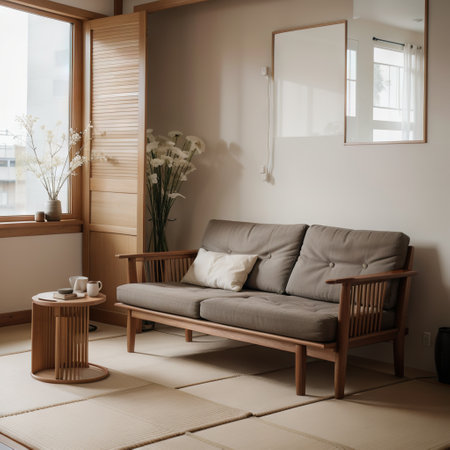 Cabinet room wooden interior wabisabi and armchair sofa and decoration japanese style.ingの素材